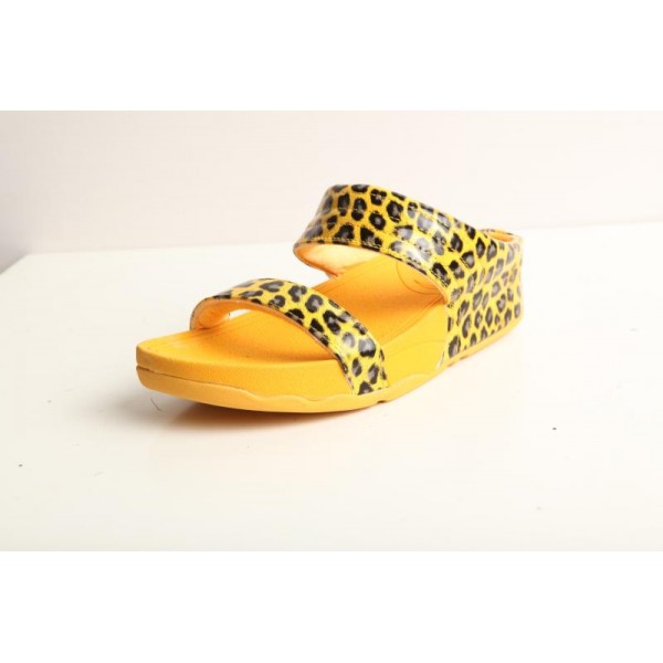 Women's Fitflop Walkstar Slide Leopard Yellow Sandal