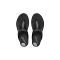 Women's Fitflop Banda Micro-Crystal Toe-Post Leather All Black